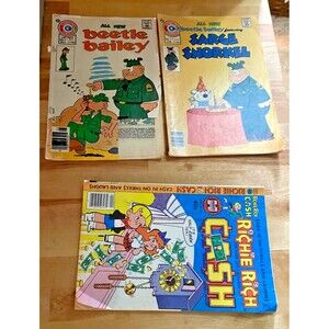 Vintage Humor Comic Bundle Richie Rich Beetle Bailey Charlton Harvey Lot